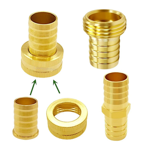 Heavy Duty Lovegarden Repair Kit Includes 4 Set Of 3/4 Inch Brass Barb Connectors With Swivel Converters Male Female Gaskets And Stainless Clamps For Garden Hose Fixes That Never Let You Down brass hose repair fittings