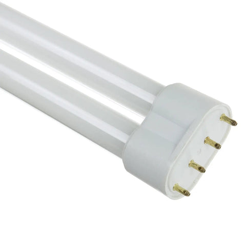Close-up of Compact Fluorescent 36W Twin Tube Light Bulbs 3500K Neutral White Light 2G11 Base 10 Pack A No Brainer Replacement For Home Office Garage