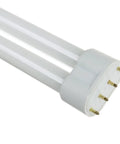 Bright 36W Twin Tube Fluorescent Light Bulbs 4100K Cool White 2G11 4-Pin Base 2900 Lumens 10 Pack angled view of pins