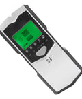 FTVOGUE 5 in 1 Stud Finder Wall Scanner, shown from above, with LED green backlit screen and detection indicators.