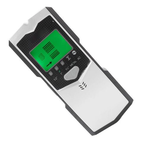 FTVOGUE 5 in 1 Stud Finder Wall Scanner, shown from above, with LED green backlit screen and detection indicators.