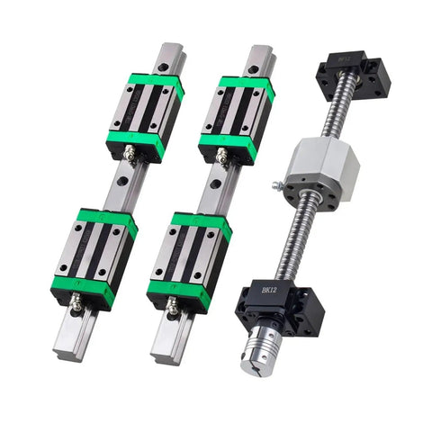 Sick Precision Linear Guide Rail Kit With Two HGR20 Square Rails Four HGH20CA Slides Carriage Plus SFU1605 Ball Screw, CNC motion kit