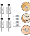 Built Tough Heavy Duty Adjustable Cabinet Leveling Feet For Steel Furniture Legs With 24 Screws And Hex Key Four Corner Stability