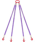 Four Leg Lifting Slings With Hooks 6600 Lb Capacity Heavy Duty Polyester Bridle Sling Five Foot Rigging Strap