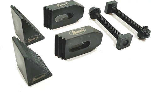 M6 clamp set components from 4 Inch Milling Indexing Rotary Table Kit With Tailstock, M6 Clamp Set, 65mm Self Centering 3 Jaw Chuck And Round Vise