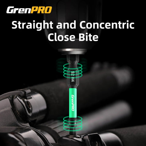 Torx Bit Set For Impact Drivers, showing S2 steel magnetic bit with text 'Straight and Concentric Close Bite'