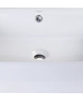 20 Inch Rectangular Ceramic Above Mount Bathroom Sink White, Sleek Modern Porcelain Basin With Rear Center Drain And Chrome Overflow