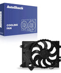 Straight Bolt Up Radiator Cooling Fan Assembly For Chevrolet Sonic 2012 To 2018 L4 1.8L with black fan motor and box.