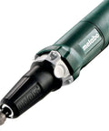 Pro Grade High Speed Die Grinder With Paddle Dead Man Switch shown at an angle, focusing on durable wear resistant motor and 1/4 in collet.
