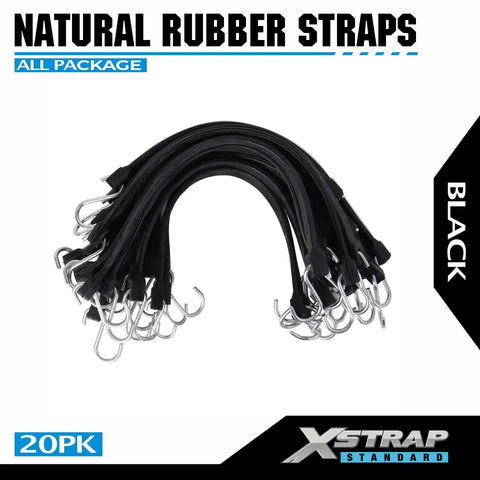 20 Pack 15 Inch Adjustable Rubber Tarp Straps With EPDM Bungee Cords And Crimped S Hooks For Heavy Duty Outdoor Use