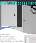 Lockable Aluminum Attic Access Door Straight Up Durable Rock Solid Soundproof Wall Panel With Easy Secure Closure image showing smooth surface and keyhole for secure access.
