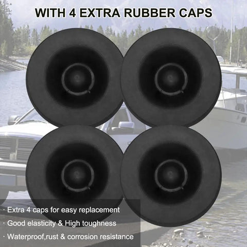 2.75 Inch Trailer Hub Bearing Dust Caps Kit with 4 Extra Rubber Plugs for RV and Boat Trailers