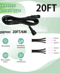 Built Tough 3 Pin Xconnect Extension Cable 10ft Drop With 18AWG Pure Copper Wire IP67 Rated Waterproof Shield For Custom LED Pixel Bars And Street Rigs Ready To Roll In A Sweet 3 Pack Lot, showing 20ft Xconnect cable with tips.