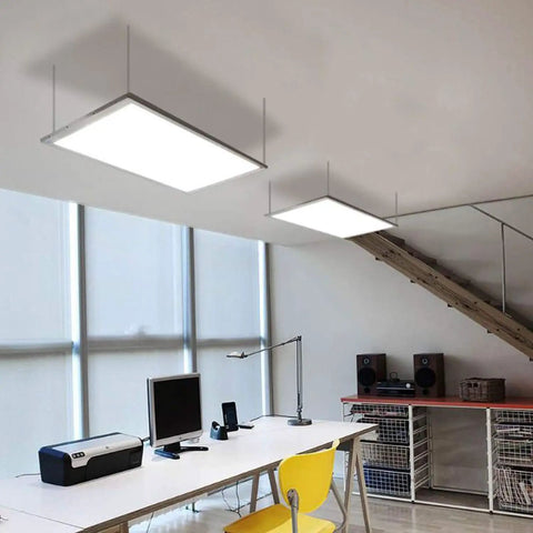Two By Four Foot LED Panel Light 50W 6500 Lumen Backlit Flat Panel With Adjustable 3000K To 5000K CCT And 0-10V Dimmable shown in office