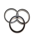Three S6800-2RS Deep Groove Ball Bearing 10x19x5mm ABEC-5, stainless steel with double rubber cover, displayed on a white background.