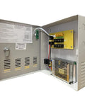 Beefed Up Nine Channel High Power CCTV Camera Power Distribution Box With 12V DC 10A Output PTC Protection Lockable Panel Open View