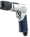 Three Eighths Inch Reversible Air Drill With Keyless Chuck, Tough As Nails Air Powered Drill For Wood And Metal, 5.2 CFM At 90 PSI