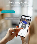 Smartphone displaying two-way talk with Outdoor Wireless Security Camera With 2K Solar Power And 3MP Color Night Vision.