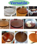 Smooth Rotating Wood Lazy Susan Turntable Serving Tray for Gatherings and Dinners, showcasing various wood finishes and sizes.