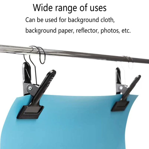 Heavy Duty 4 Pack Spring Clamps With Hooks For Photography Backdrops Stands And DIY Projects 4 Inch Clips on backdrop paper rod