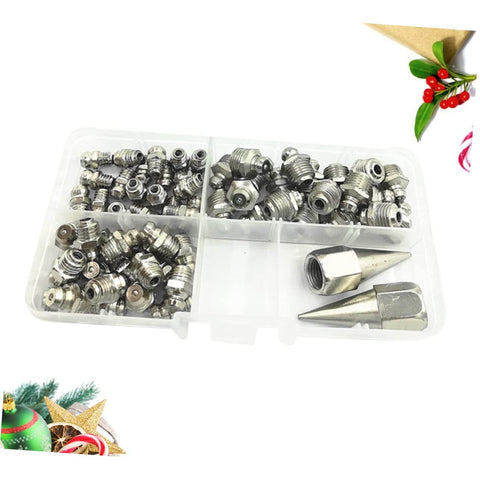 Grease Fitting Kit With All In One Grease Gun Nozzles For Lubricating Bearings And Machinery Assorted Fittings In Various Sizes