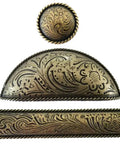 Set Of 24 Antique Brass Drawer Handles, Four And Three Quarters Inch Length, 3 Inch Center Spacing, Includes 1 Inch Screws, Slick Upgrade