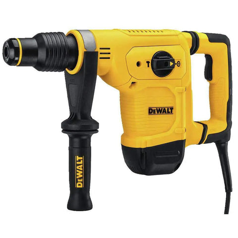 Heavy Duty SDS Max Corded Rotary Hammer Packing 10.5 Amp Motor And 7.1 Joules Badass Impact Energy For Fast Concrete Chiseling And Masonry Drilling With Shock Absorbing Grip That Cuts Vibration Right Out, yellow power tool.