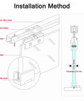 Installation diagram of Ultra Quiet Roller Sliding Glass Door Track Kit, showing aluminum alloy track and silent rollers.