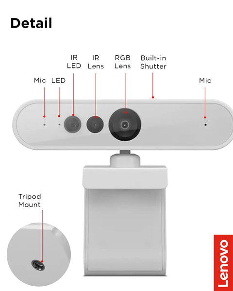 Top Tier 1080p Webcam For PCs Packing Hella Crisp FHD Video with detailed features including IR lens, RGB lens and built-in shutter.