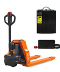 Heavy Duty Electric Pallet Jack With 4400 Lbs Capacity, showcasing 48V lithium battery and compact design for maneuverability.