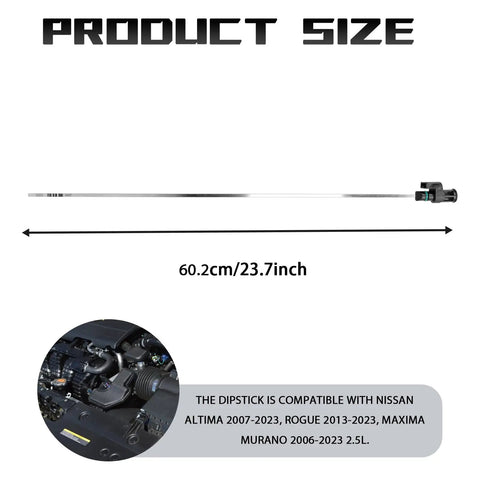 Nissan CVT Transmission Dipstick For Altima Rogue Maxima Murano Oil Level Gauge Dipstick Measuring Rod Built With Durable Stainless Steel And Plastic Construction Reads Fluid Level Fast And Accurate with size measurement