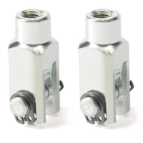 Two Pack Air Cylinder Rod Clevis End Y Connector 28mm Length M6x1 Female Thread Iron Joint For Pneumatic Linkage, silver pair