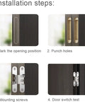 Installation steps for Thickened Internal Door Hinges For Cabinets And Doors By NOVOCE 180 Degree Concealed Folding Butt Hinges