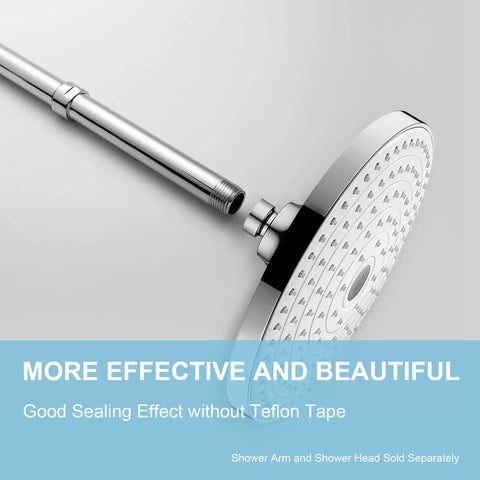 Heavy Duty Stainless Steel Shower Arm Extension Chrome 6 Inch Pipe Extender for Shower Head