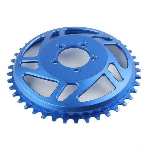 Blue 42T Aluminum Alloy Offset Chainring for Bafang BB SHD Motor E Bike Upgrade, Lightweight, Mountain and Road Performance