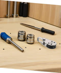 4pc Stainless Steel Pulley Blocks For Kayak And Boat Anchor on wooden surface with tools, showcasing marine-grade material.