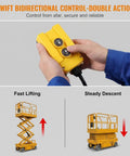 Heavy Duty 12V DC Hydraulic Power Unit With 8 Quart Steel Tank control switch for bidirectional action on lift platforms.