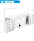 Four Pack White LED Exit Signs With Two Head Emergency Lights UL Listed Indoor Commercial Pro Grade Quality dimensions shown
