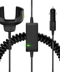Rapid Charge Car Charger Cable for TC7x series barcode scanners with black coiled cable and vehicle adapter
