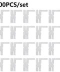 100 Pieces Nickel Plated Steel Welding Sheets 25x18mm for battery pack spot welds shown in grid layout