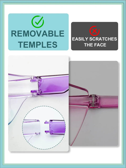 Kickass Anti Fog Safety Glasses That Fit Over Prescription Eyewear For Women Hella Comfortable Knockout Eye Protection Legit Ansi Z87 Certified Wraparound Shield Cyber Violet with removable temples.
