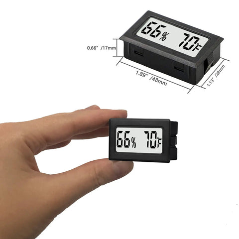 Six Pack Mini Digital Hygrometer Thermometer For Jars, Home, Office, And Garage, Measures Temperature And Humidity With Sensor, Updates Every 10 Seconds, Fahrenheit Readout, Range -58 To 158 Fahrenheit, 10% To 99% RH