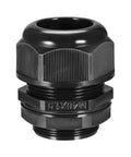 Front view of M40 4 Hole Cable Gland Waterproof IP68 Nylon Joint With Adjustable Locknut For 10 To 12mm Wire Diameter.