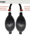 2 Inch Inflatable Sewer Test Plug With Self Contained Hand Inflator showing valve operation for sealing and pressure testing
