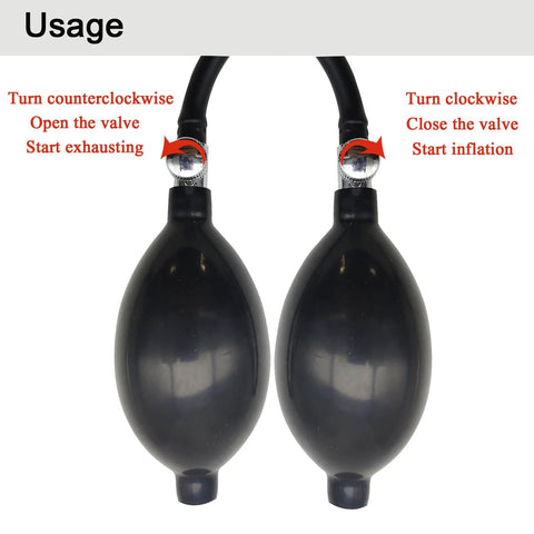2 Inch Inflatable Sewer Test Plug With Self Contained Hand Inflator showing valve operation for sealing and pressure testing