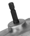 Close-up of Power Sheet Metal Cutter Head For Electric Drill, showing universal 7mm hex shank in metal.