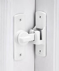 Matte White Barn Door Lock Latch Set 90 To 180 Degree Right Angle Gate Lock For Cabinets Bathrooms And Sliding Doors Aluminum Alloy