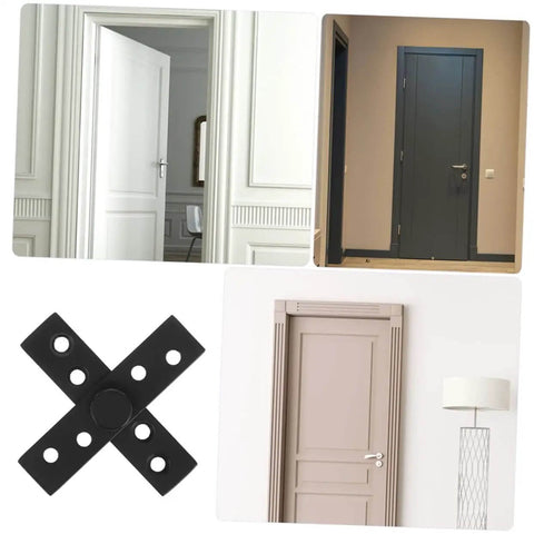 Image of hidden pivot hinges 2 pack stainless steel concealed door hardware for secret doors and cabinets with examples of doors.
