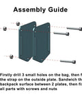 Assembly guide for Backpack Mount Kit For FPV Drones, 2 pack lock mounts with screws and nuts