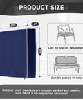 Product size chart showing a 2 Pack Outdoor Patio Chair Cushions 20x20x4 Navy Waterproof With Non Skid Ties High Density Foam.